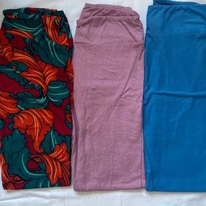 3 Pair New Lularoe OS Leggings